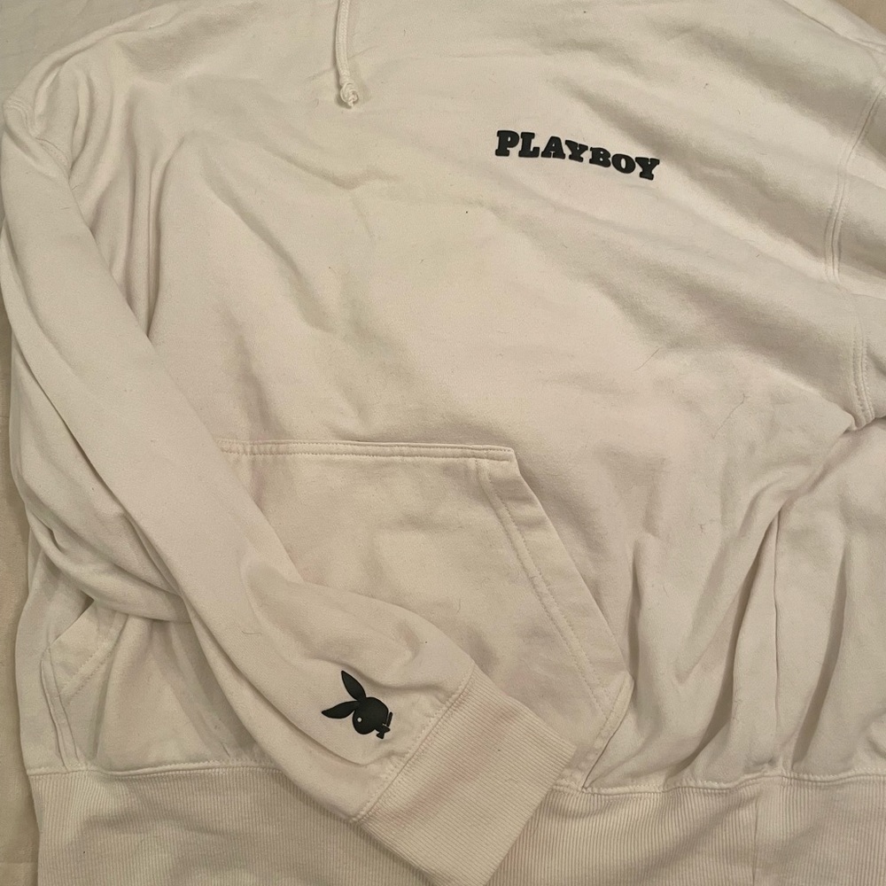 white playboy hoodie